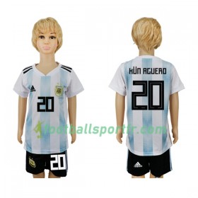 Tenue Argentine Kun Aguero 20 Enfant Domicile Coupe du monde 2018 Maillot de Foot